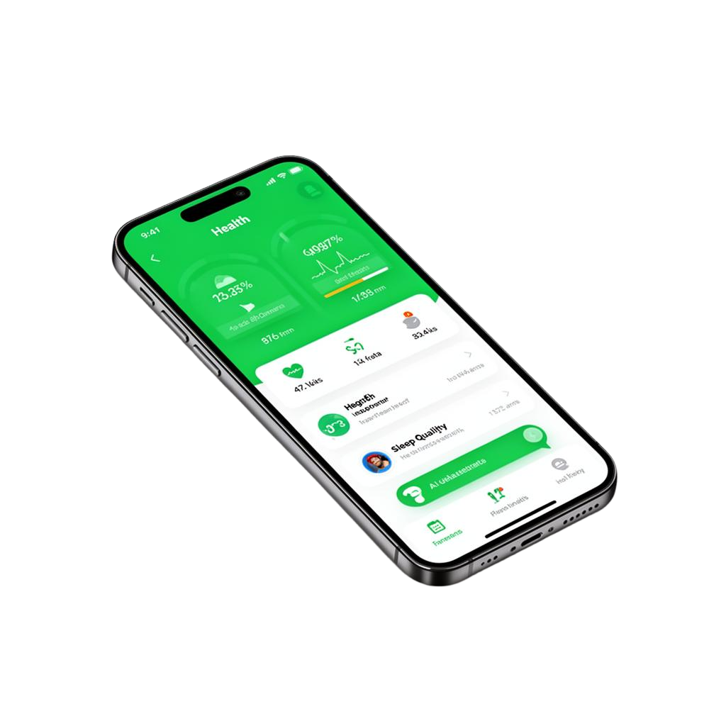VitaLens app mostrando métricas de saúde